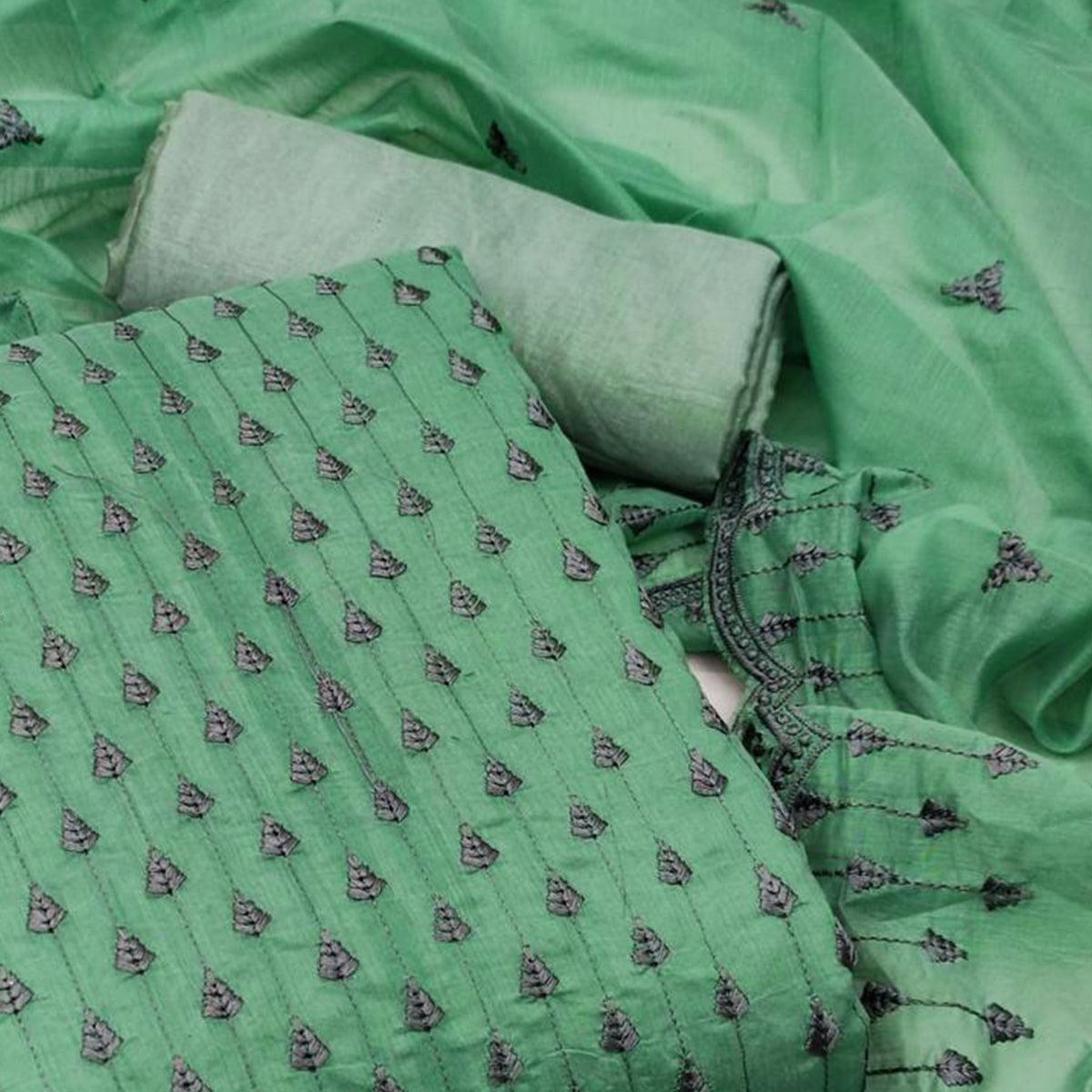 green-embroidered-chanderi-dress-material-2