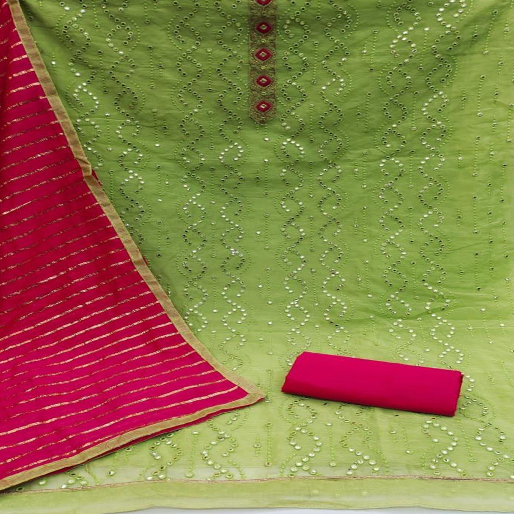 green-embroidered-chanderi-dress-material-1