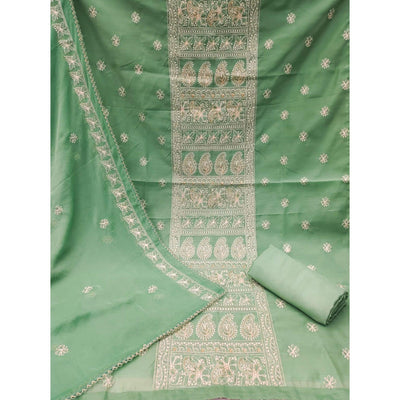 green-embroidered-chanderi-dress-material-3