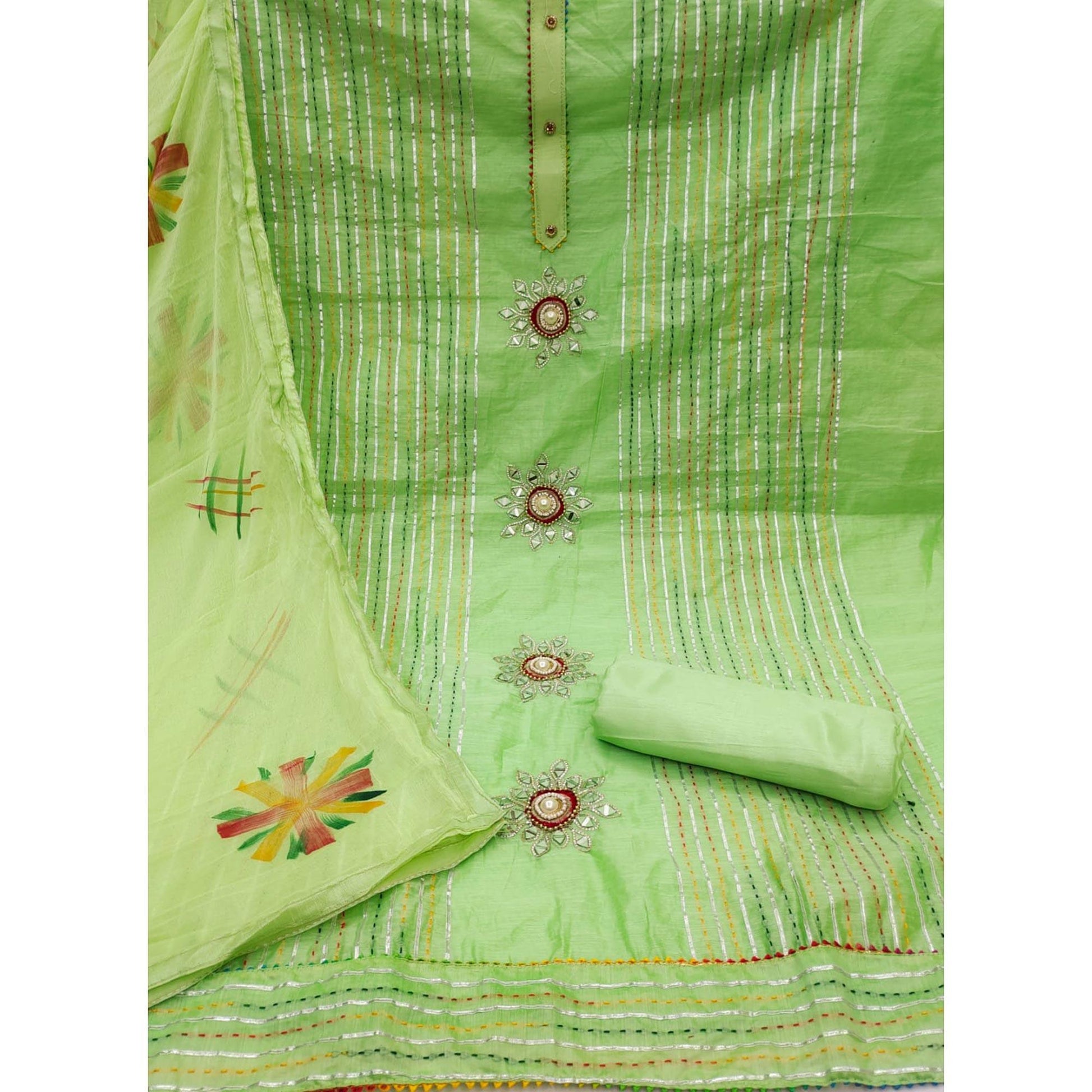 green-embroidered-chanderi-dress-material