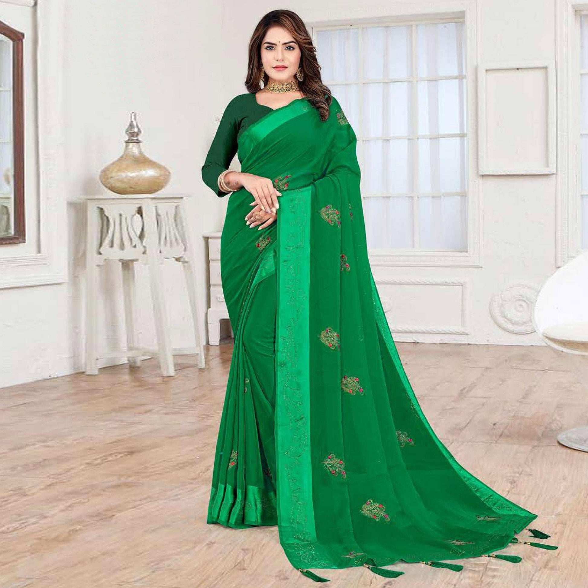 green-embroidered-chiffon-saree-143736