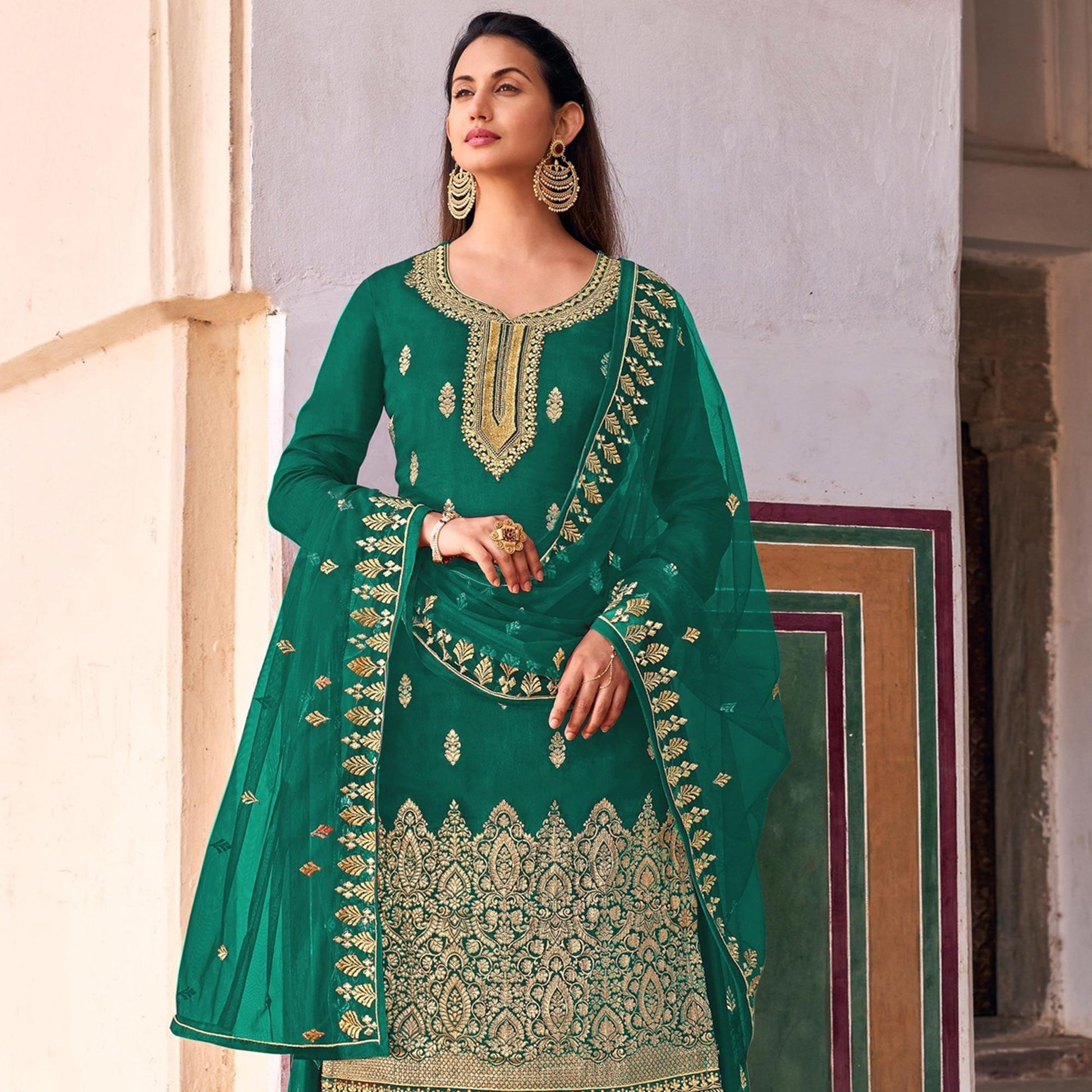 green-embroidered-dola-silk-palazzo-suit
