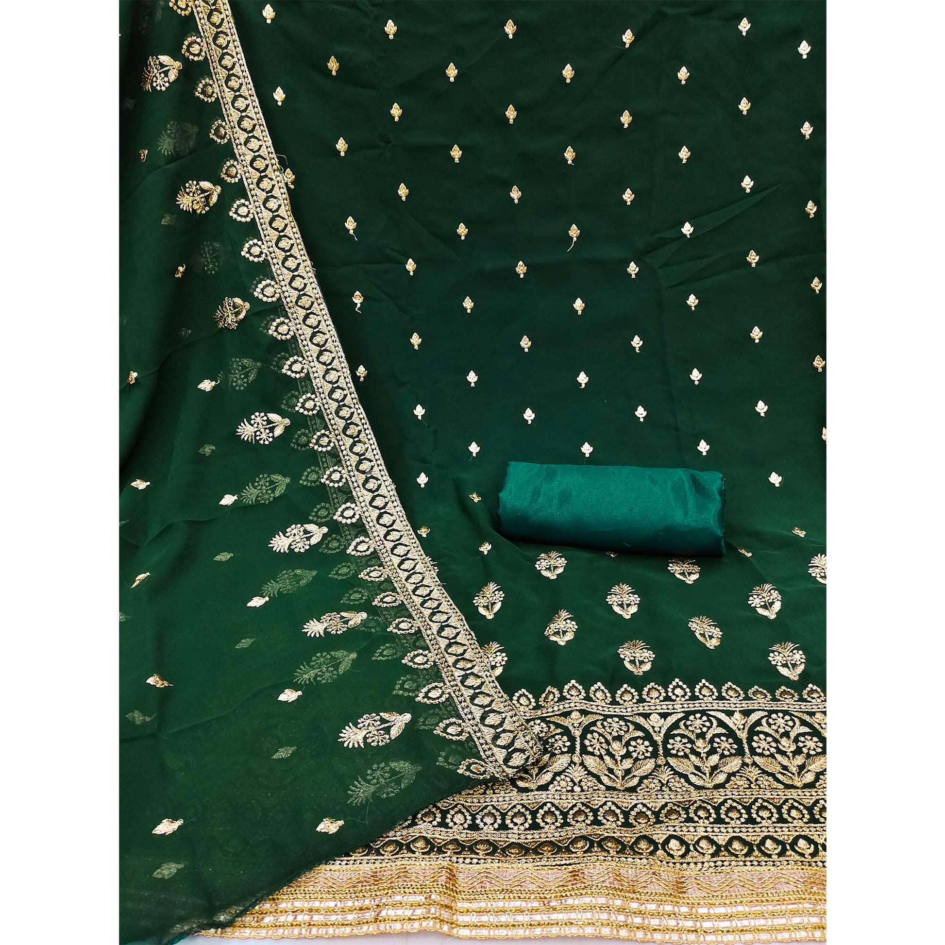 green-embroidered-georgette-dress-material