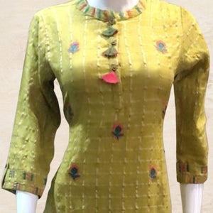 blooming-green-colored-partywear-embroidered-georgette-kurti-pant-set