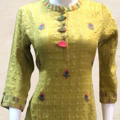 blooming-green-colored-partywear-embroidered-georgette-kurti-pant-set