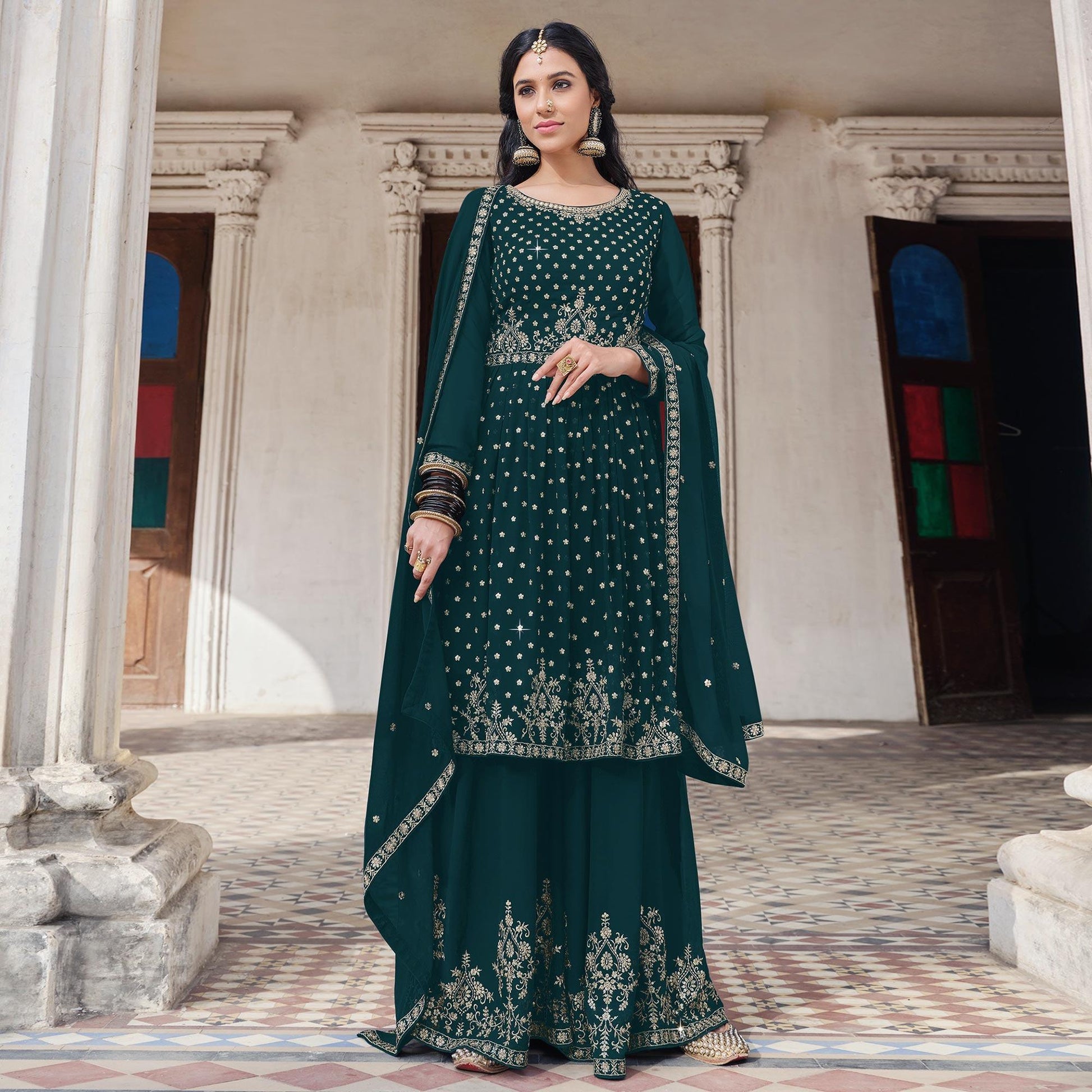 green-embroidered-georgette-palazzo-suit