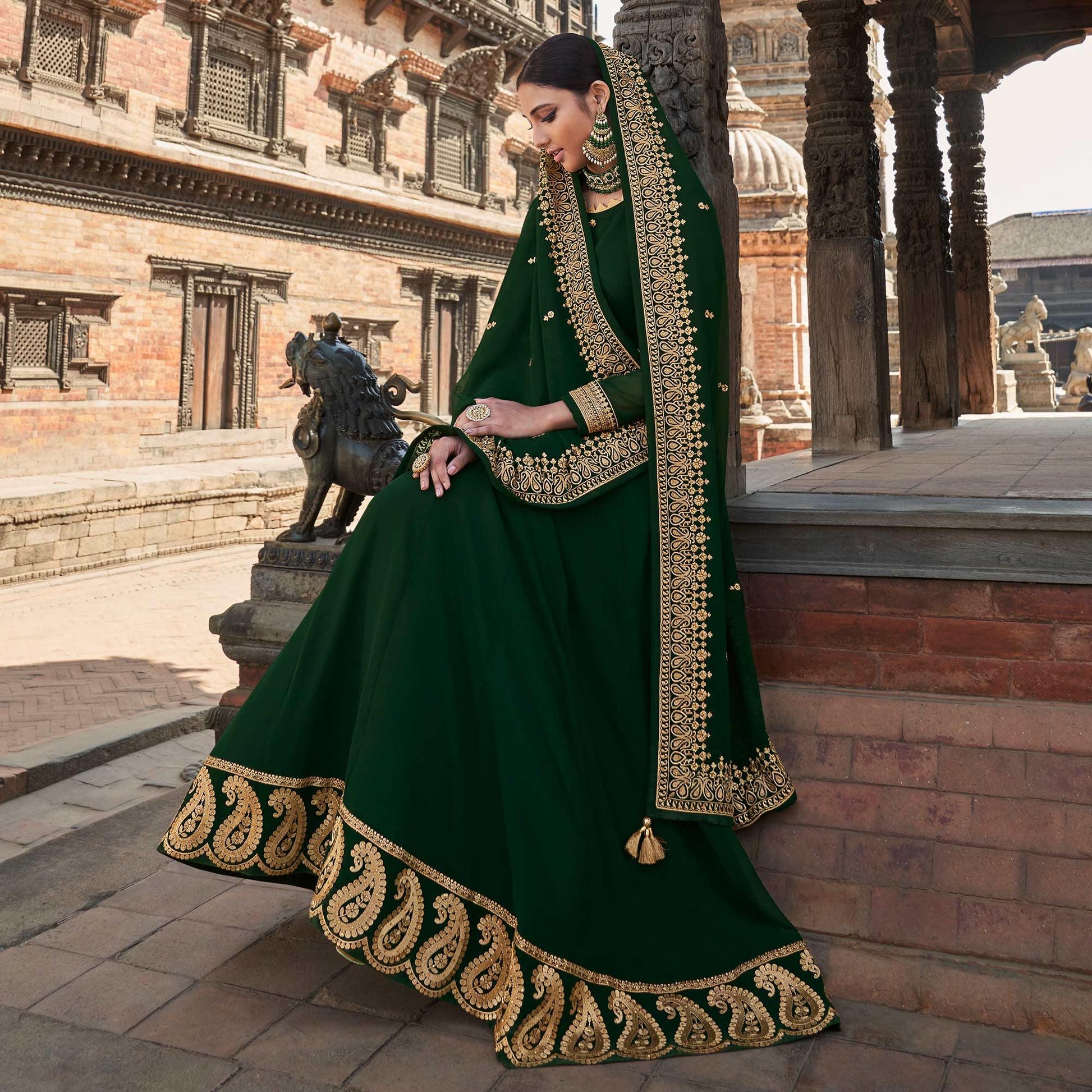 green-party-wear-embroidered-georgette-gown-138519