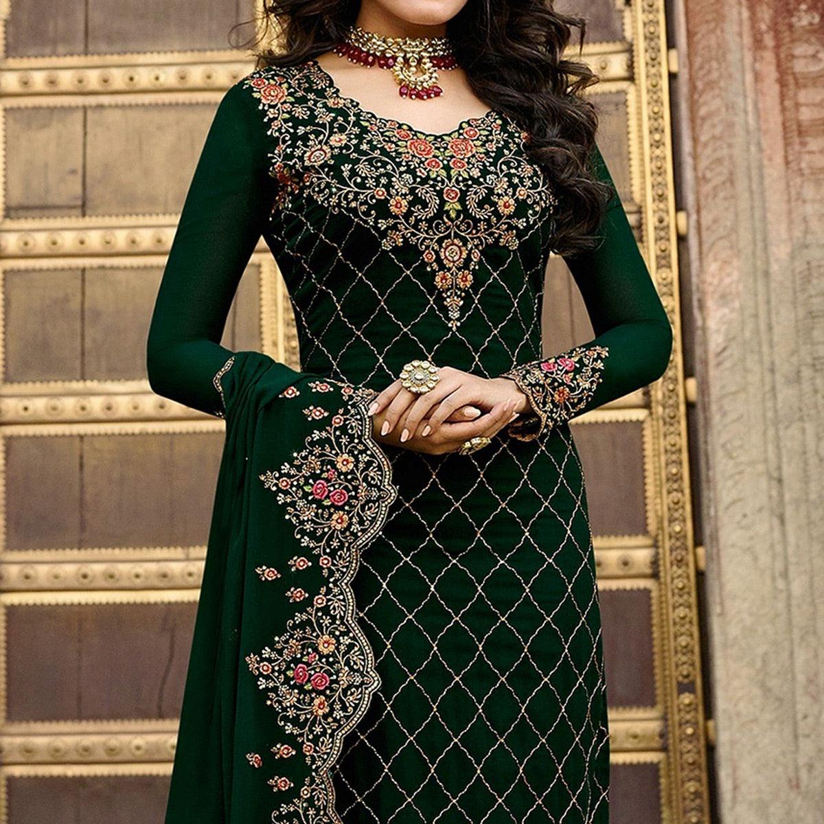 demanding-green-colored-partywear-embroidered-faux-georgette-suit-65536