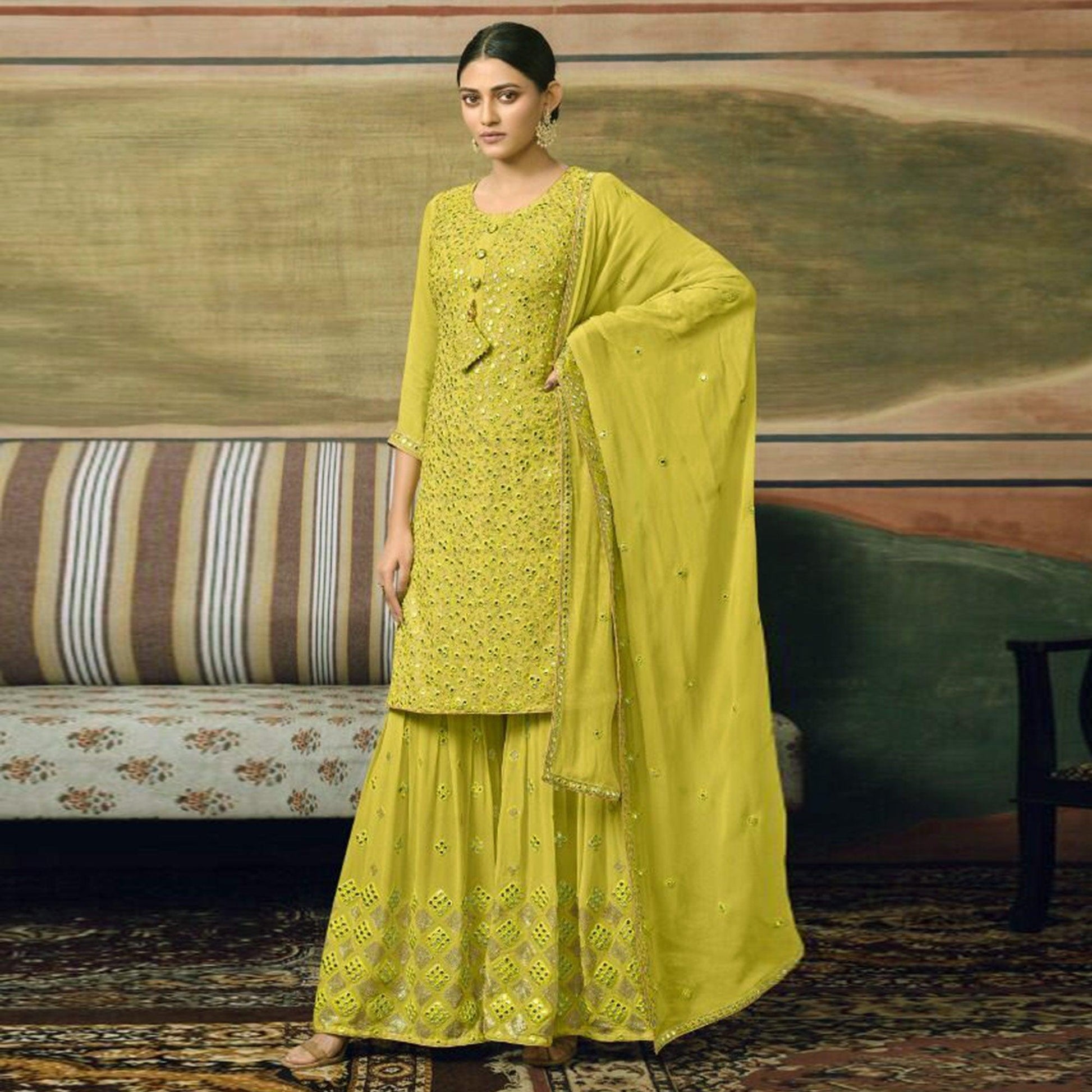 green-embroidered-georgette-sharara-suit