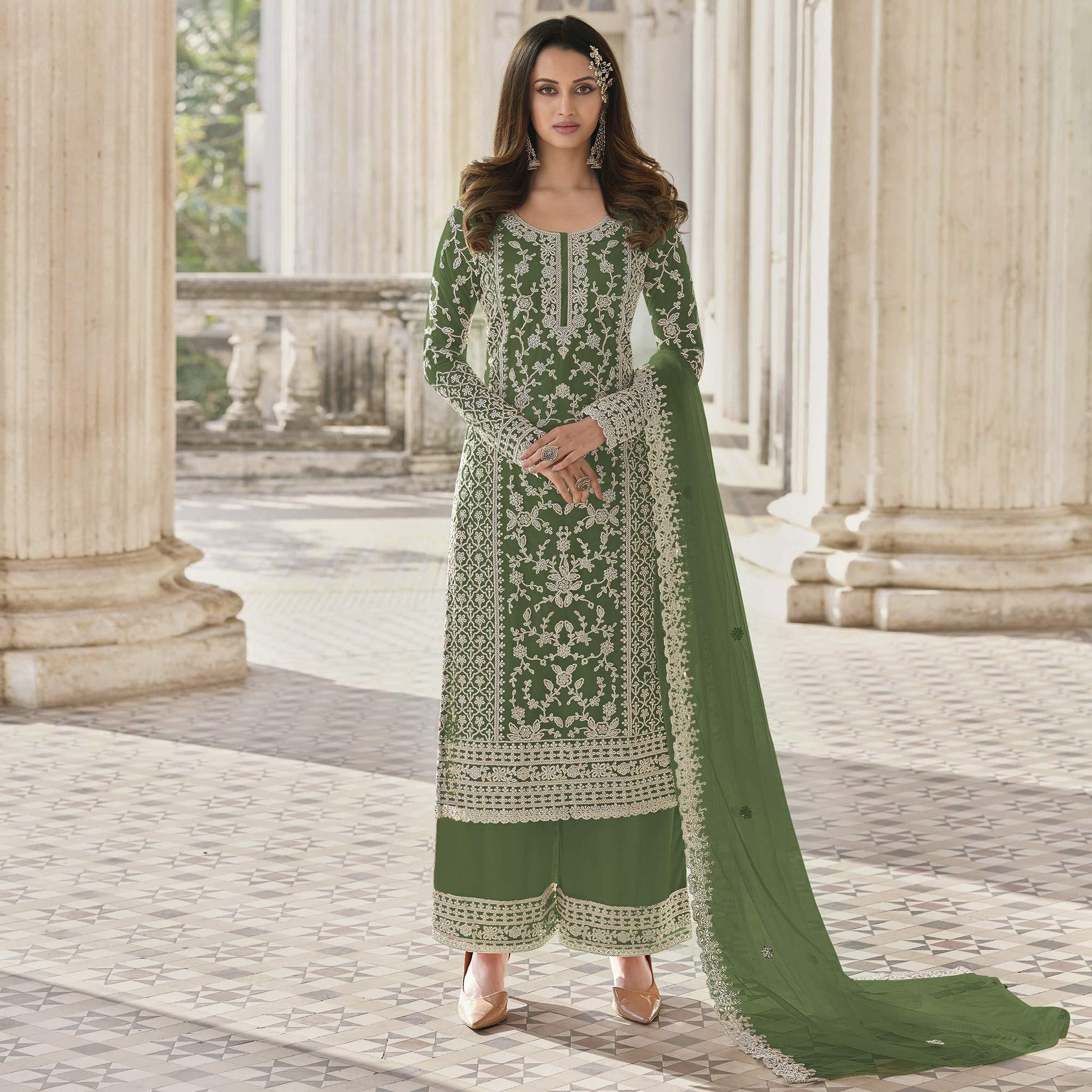 green-embroidered-netted-palazzo-suit
