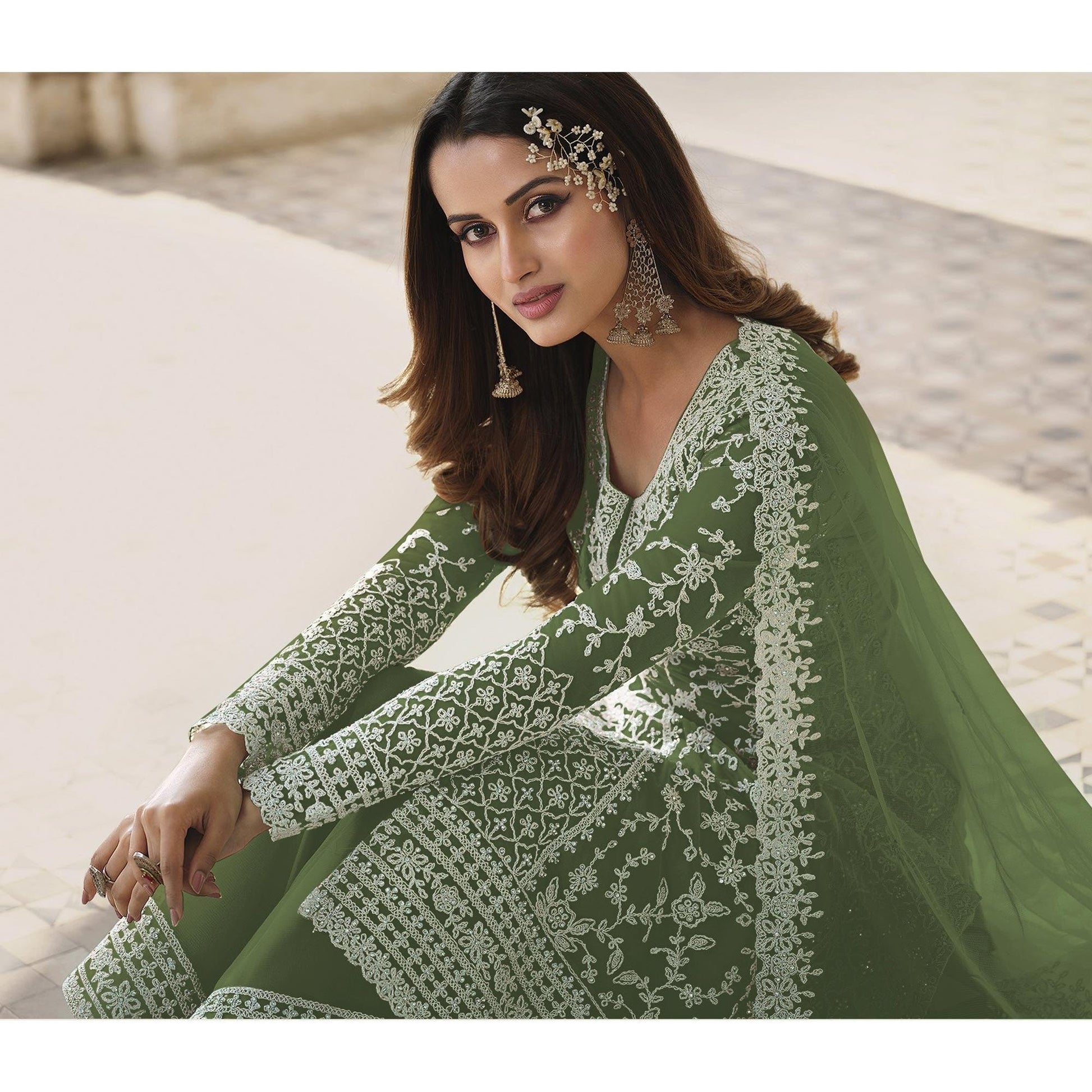 green-embroidered-netted-palazzo-suit