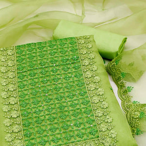 green-embroidered-organza-dress-material