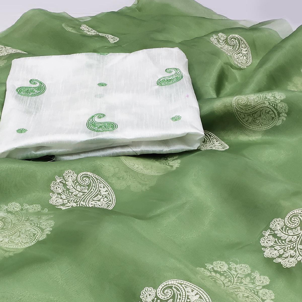 green-embroidered-organza-saree