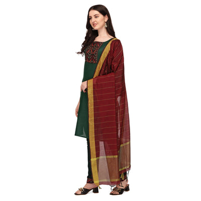 green-embroidered-poly-cotton-kurti-pant-set