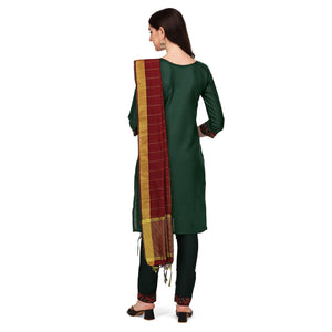 green-embroidered-poly-cotton-kurti-pant-set