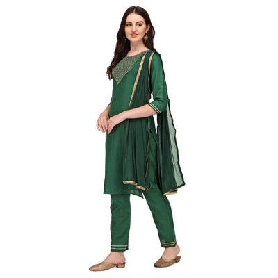 green-embroidered-poly-cotton-kurti-pant-set-with-dupatta