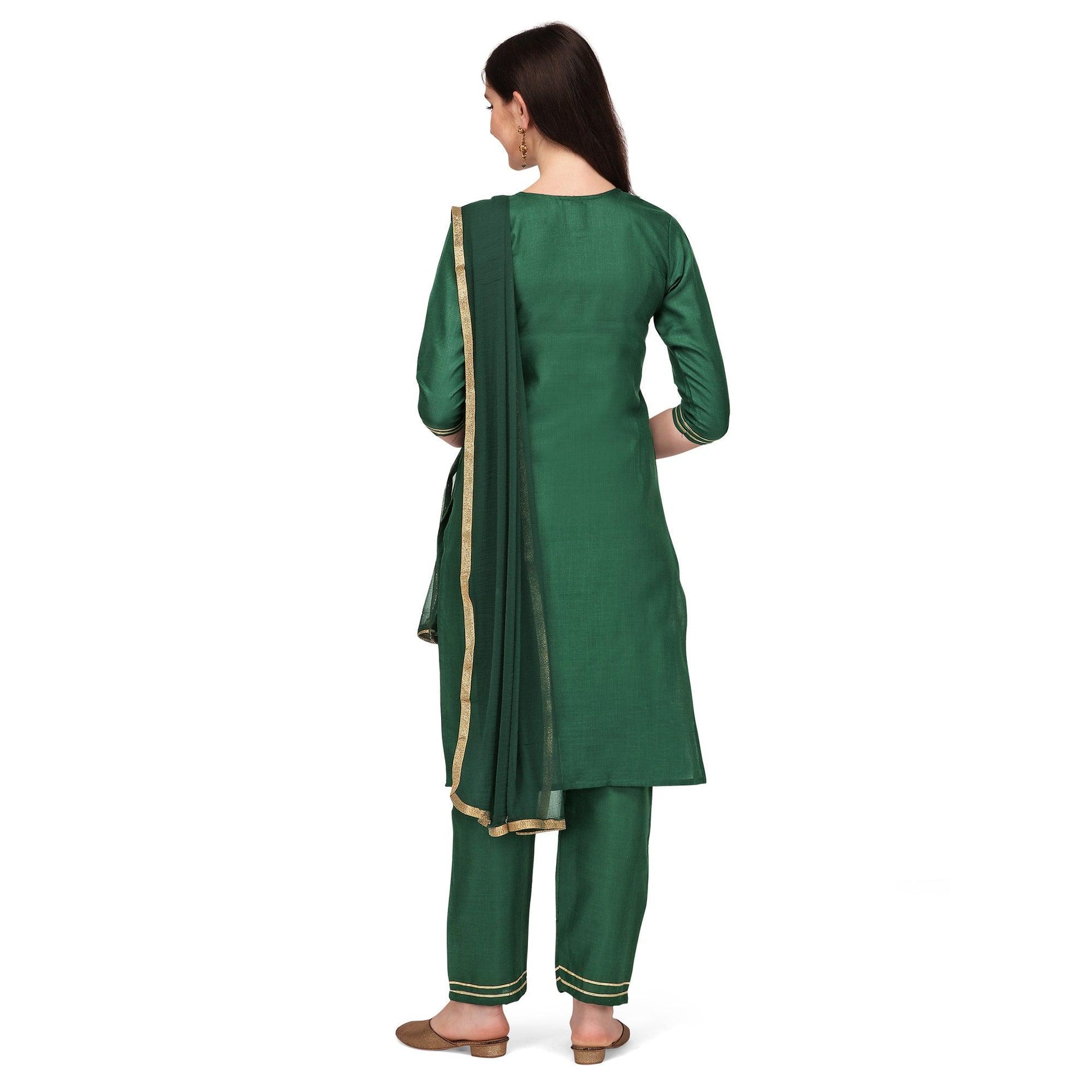 green-embroidered-poly-cotton-kurti-pant-set-with-dupatta