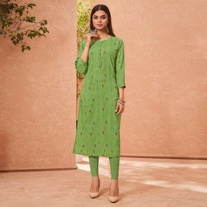 green-embroidered-pure-cotton-kurti-144782