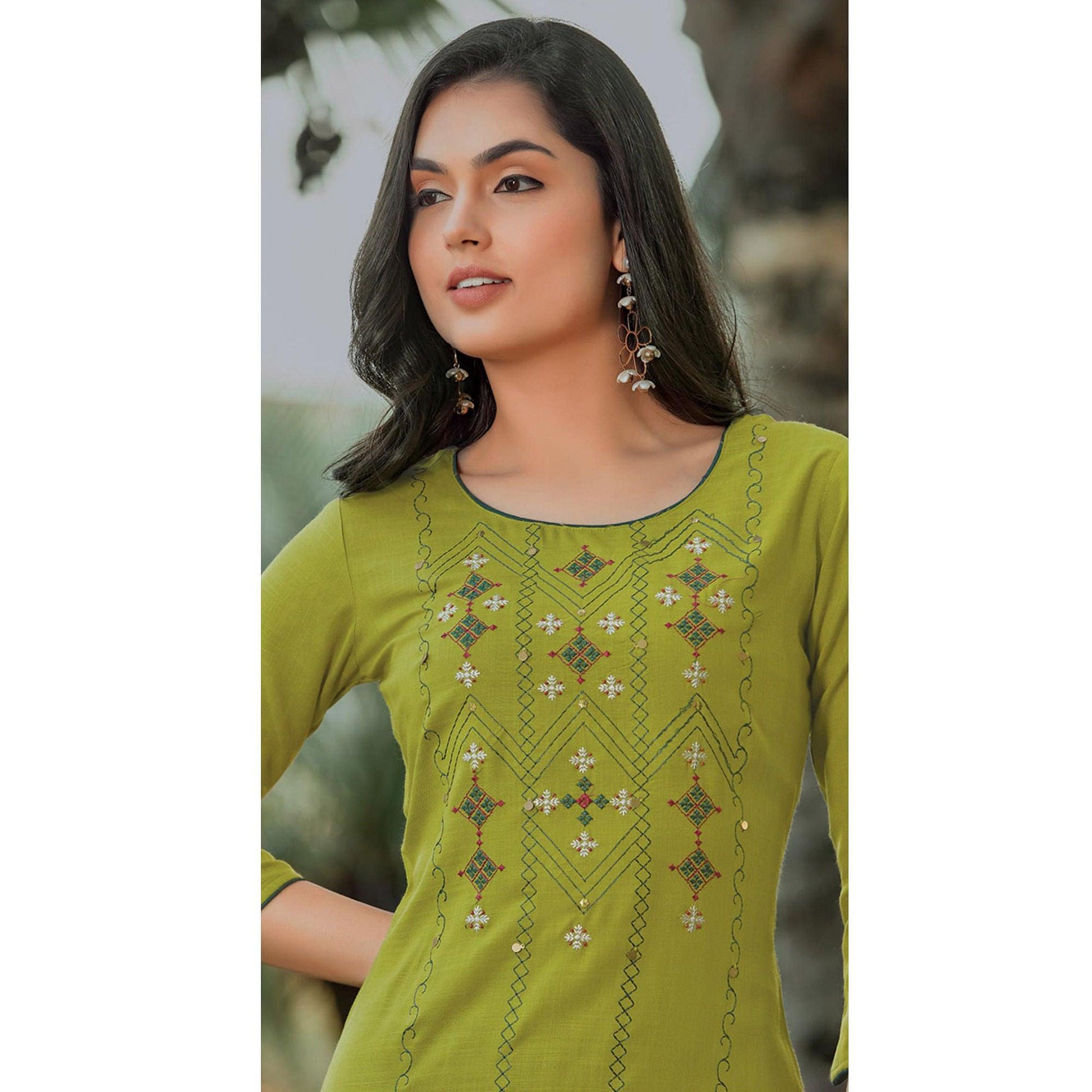 green-embroidered-cotton-kurti-143088