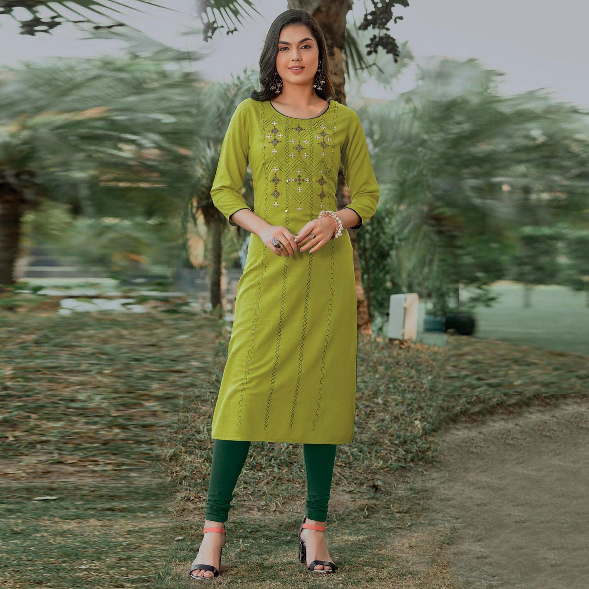 green-embroidered-cotton-kurti-143088