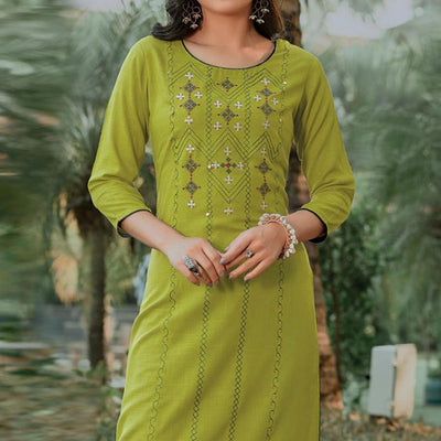 green-embroidered-cotton-kurti-143088