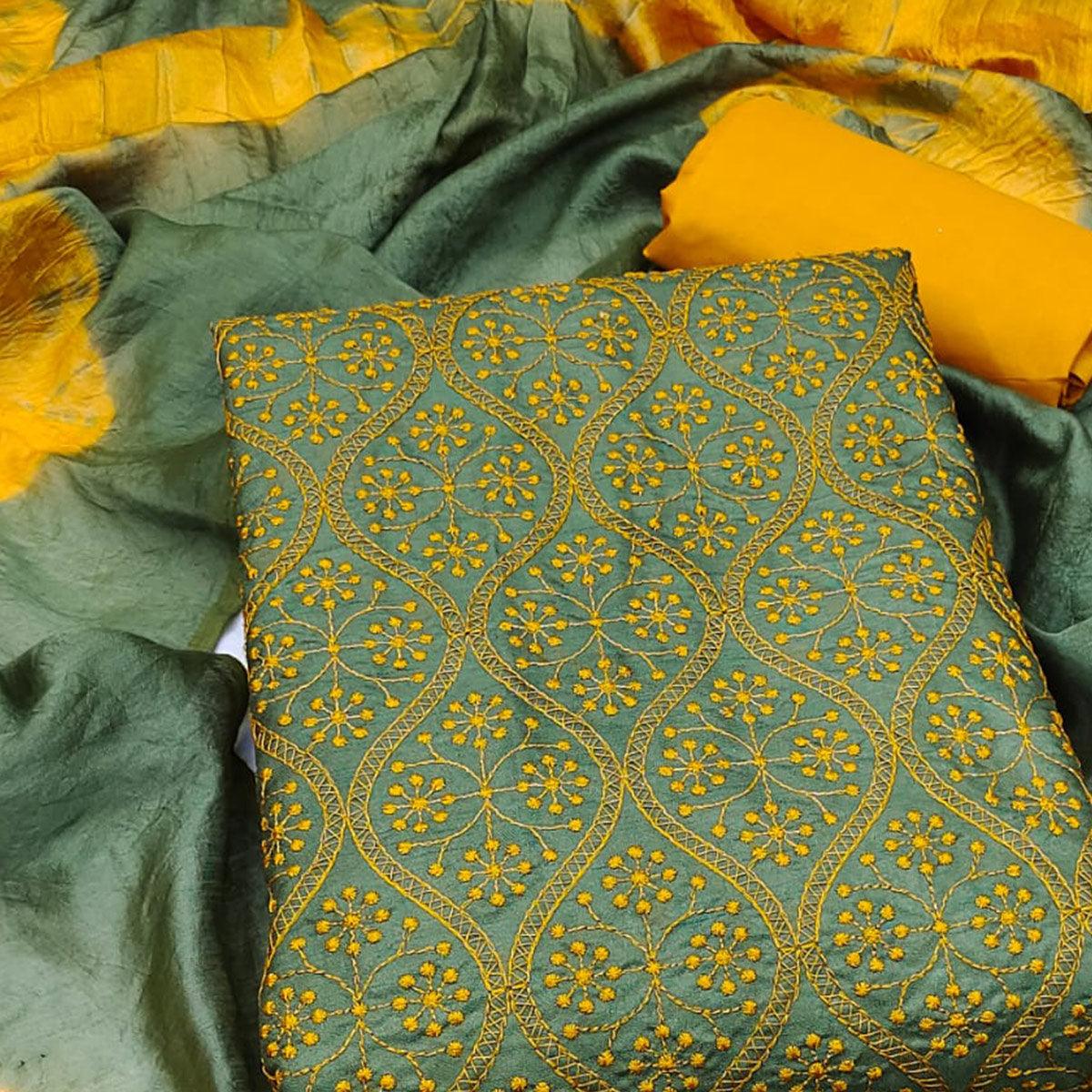 green-embroidered-pure-silk-dress-material-145215
