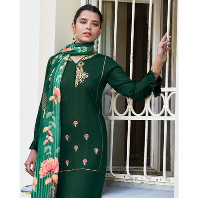 green-embroidered-rayon-kurti-pant-set-with-dupatta-145537