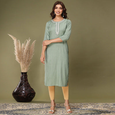 green-embroidered-rayon-kurti