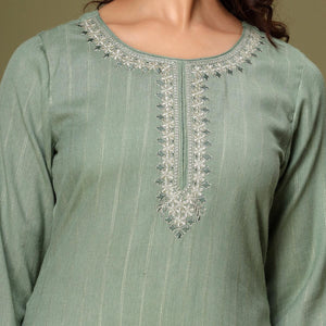 green-embroidered-rayon-kurti