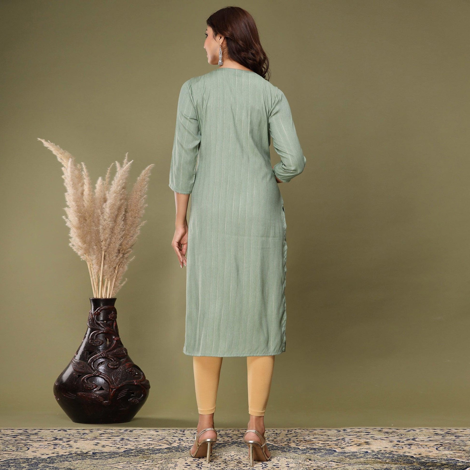 green-embroidered-rayon-kurti