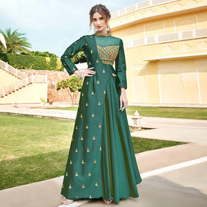 green-embroidered-tapetta-silk-gown