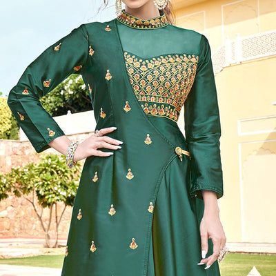 green-embroidered-tapetta-silk-gown