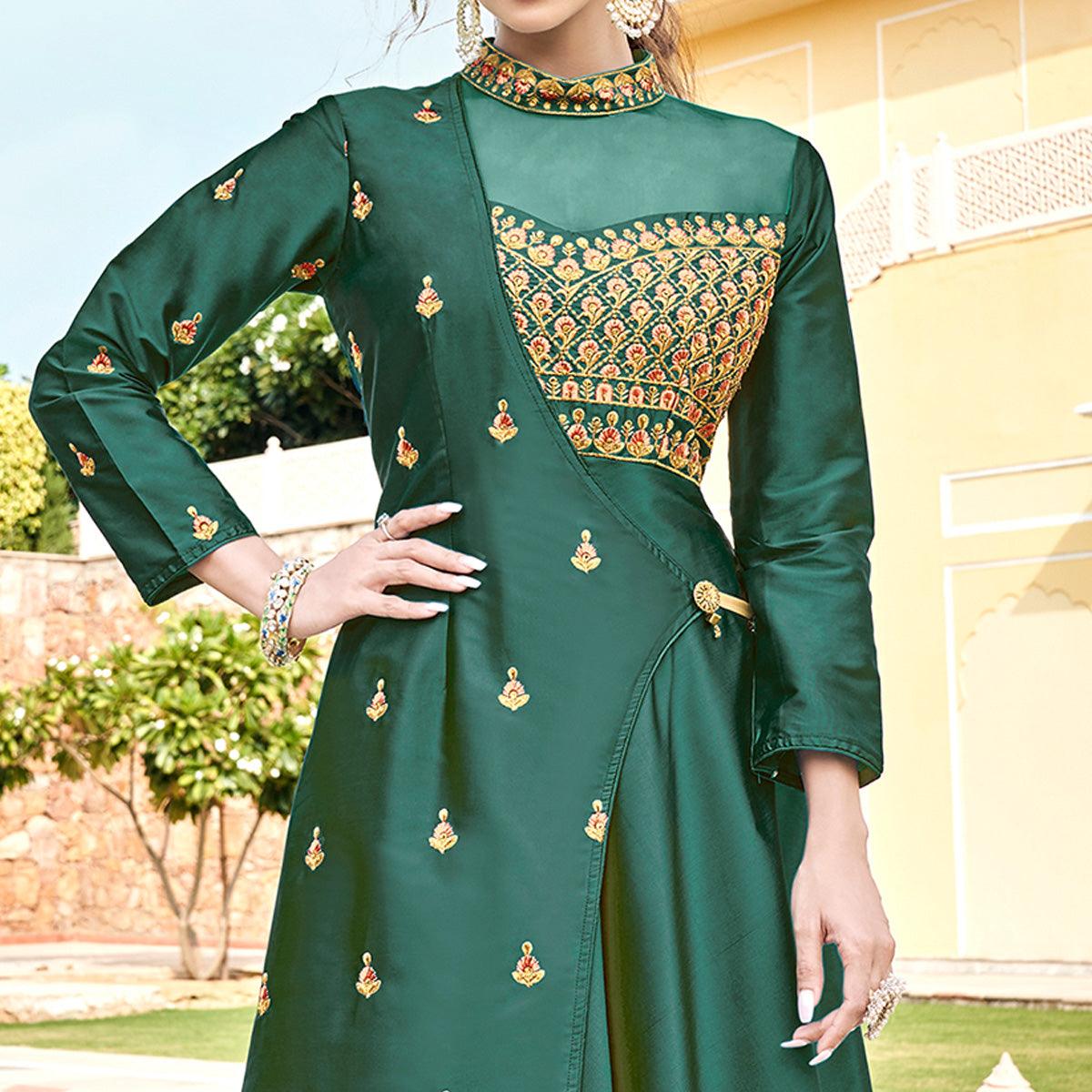 green-embroidered-tapetta-silk-gown