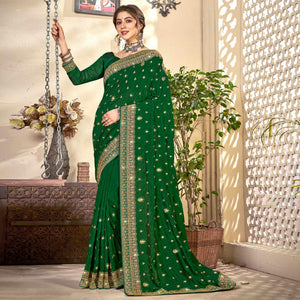 green-embroidered-vichitra-silk-saree-144873