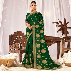 green-embroidered-vichitra-silk-saree