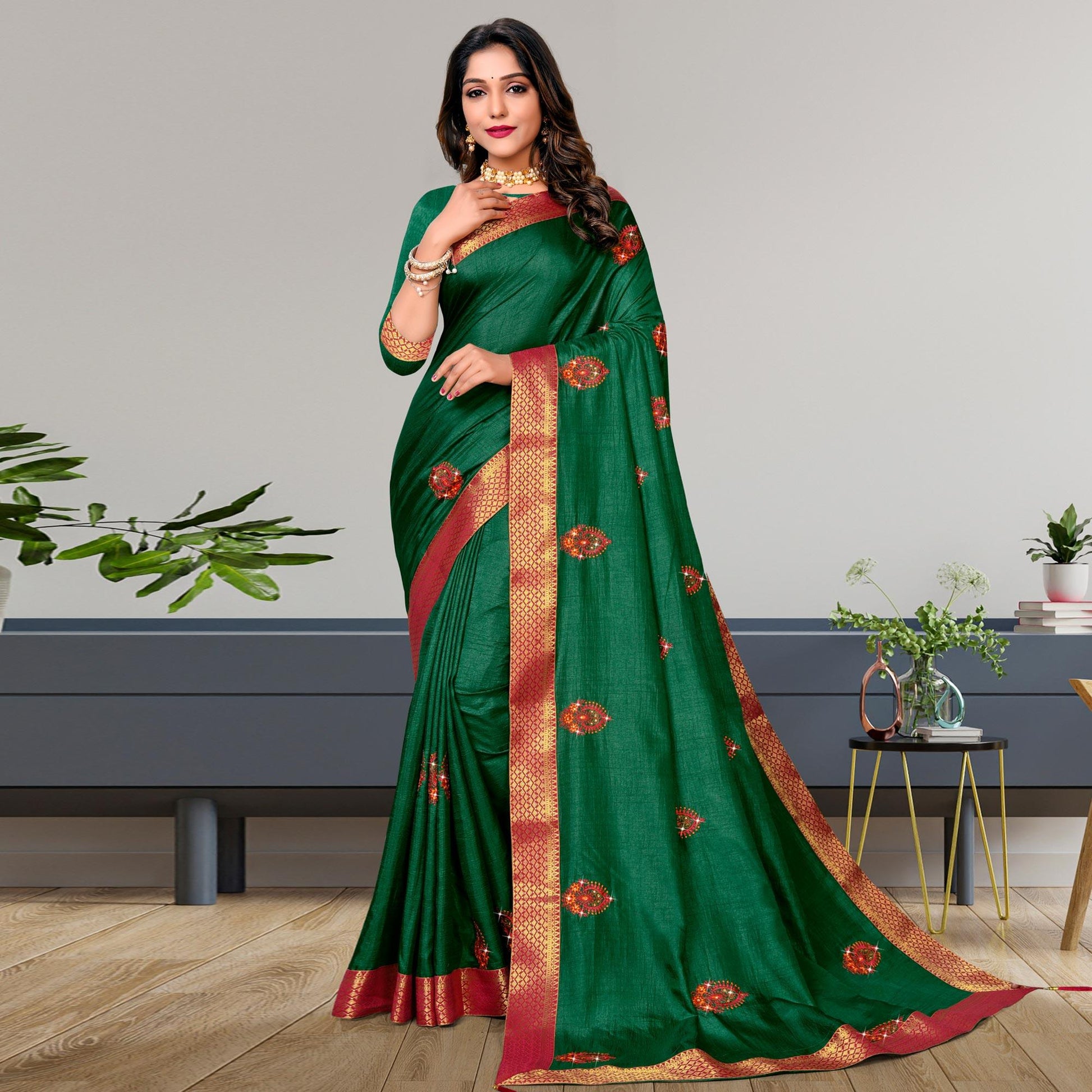 green-embroidered-vichitra-silk-saree-3