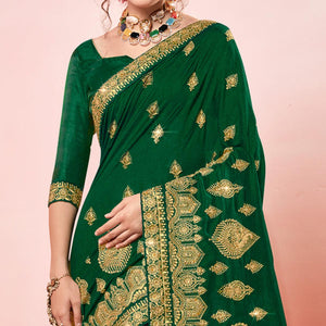 green-embroidered-vichitra-silk-saree-144864