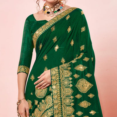 green-embroidered-vichitra-silk-saree-144864