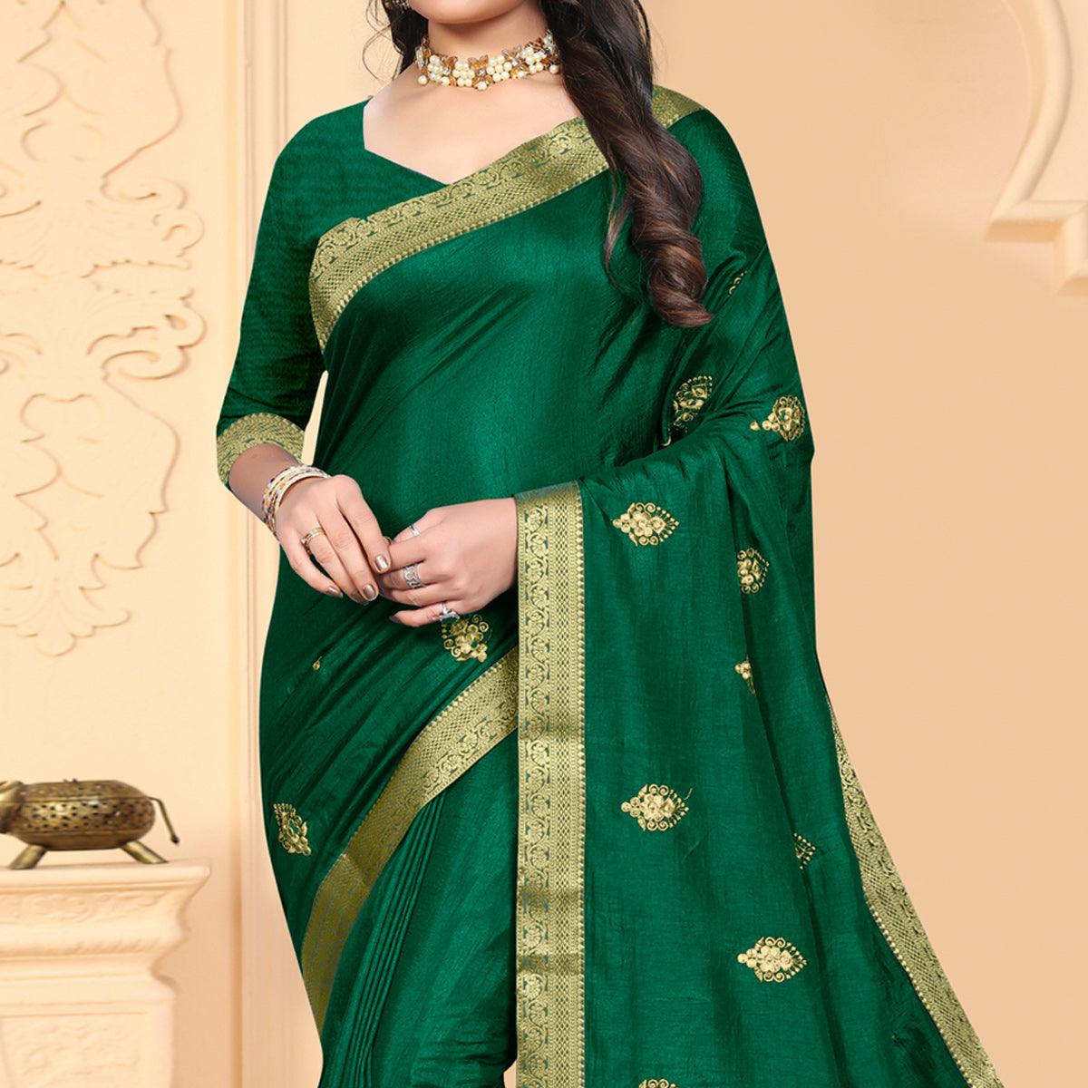 green-embroidered-vichitra-silk-saree-1