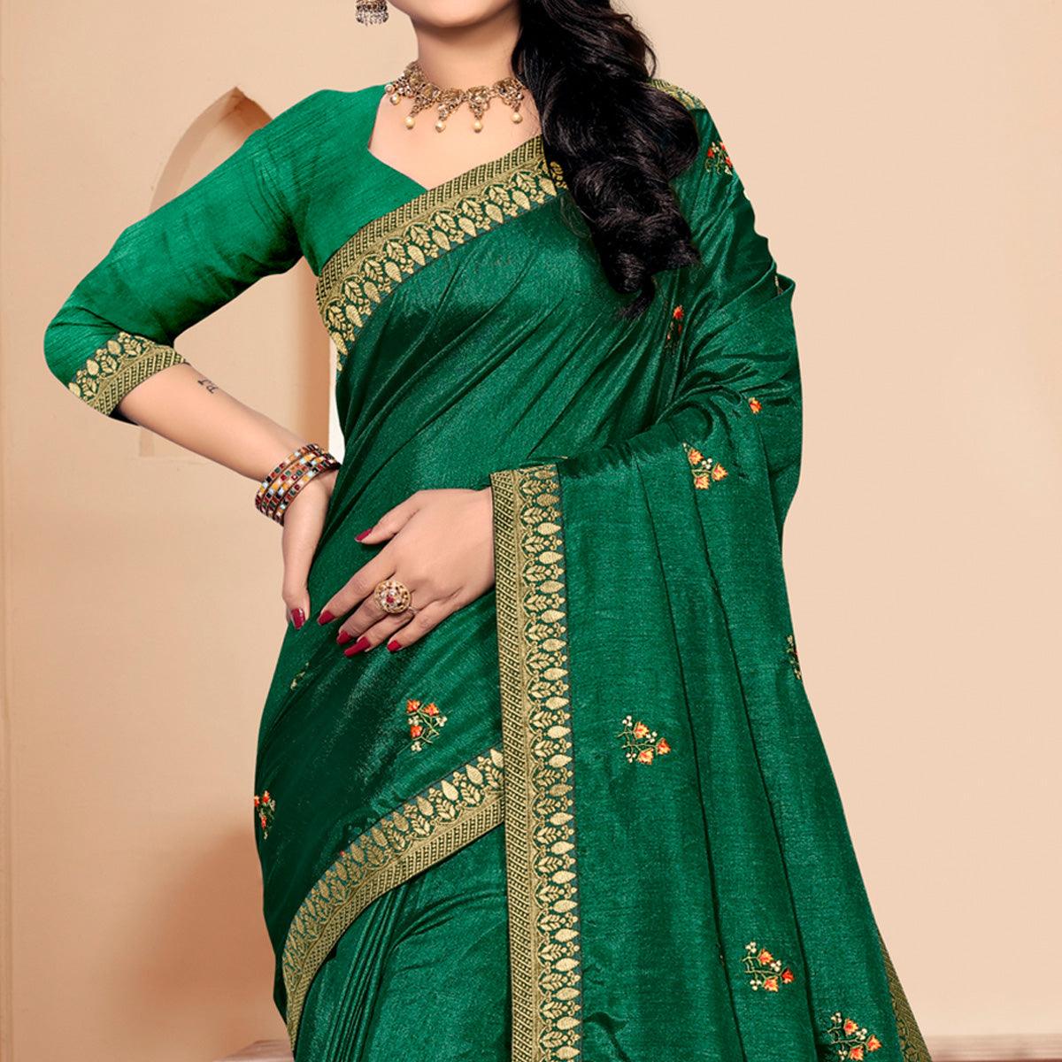 green-embroidered-vichitra-silk-saree-4