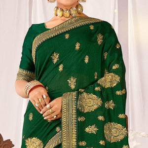 green-embroidered-vichitra-silk-saree