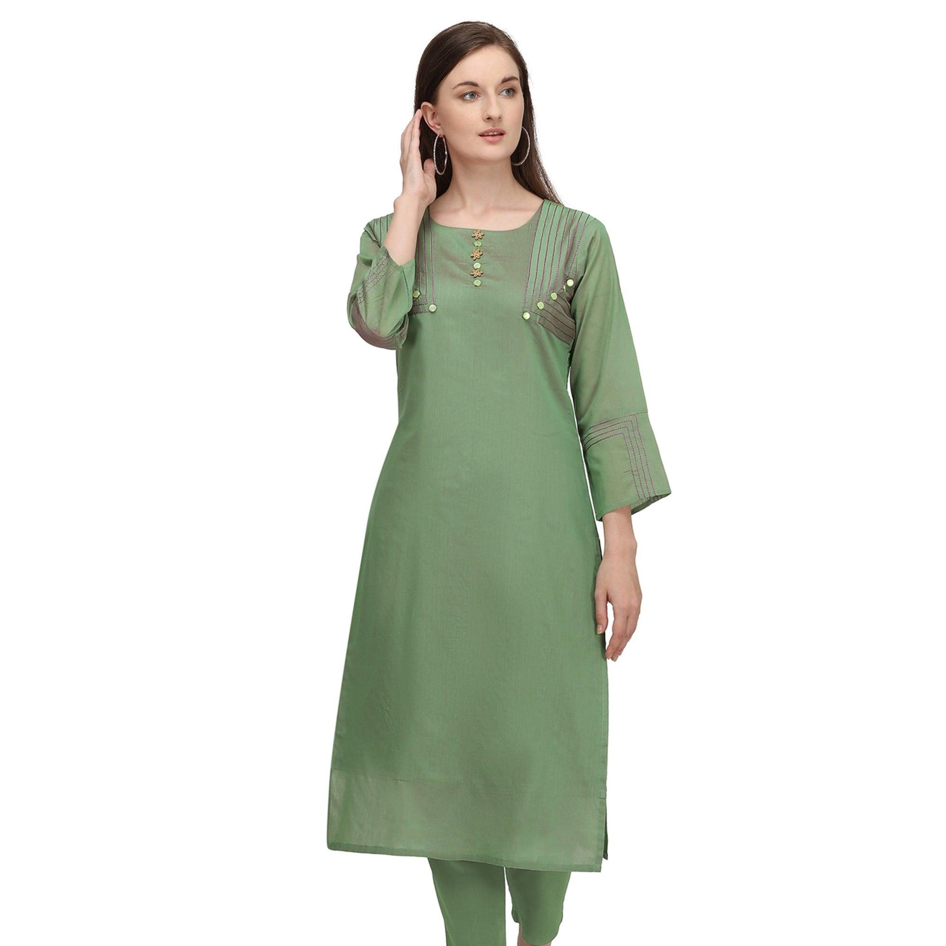 innovative-green-colored-partywear-embroidered-viscose-kurti-83359