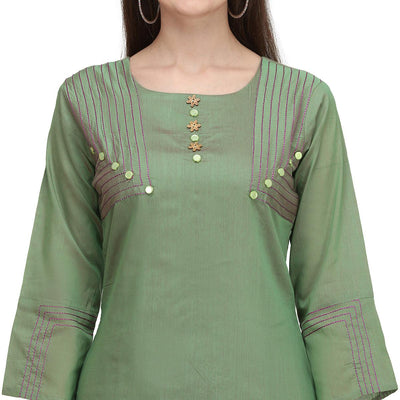 innovative-green-colored-partywear-embroidered-viscose-kurti-83359
