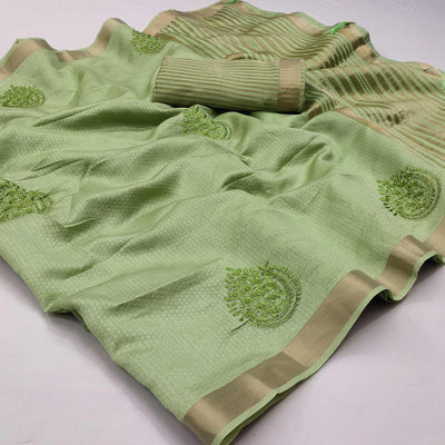green-festive-wear-embroidered-with-embellished-cotton-saree-141854