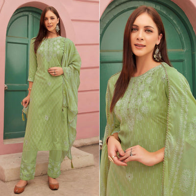 green-embroidery-with-printed-pure-cotton-kurti-pant-set