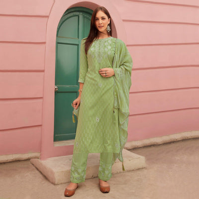 green-embroidery-with-printed-pure-cotton-kurti-pant-set