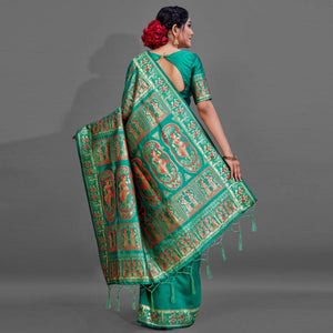 green-festive-art-silk-saree-with-unstitched-blouse-94112