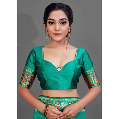 green-festive-art-silk-saree-with-unstitched-blouse-94112