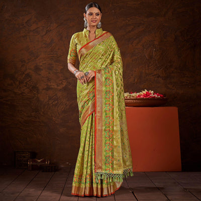 green-festive-wear-banarasi-woven-organza-saree-137763