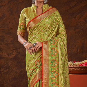 green-festive-wear-banarasi-woven-organza-saree-137763